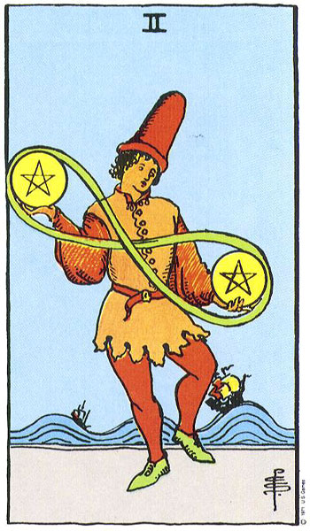 Two of Pentacles tarot card